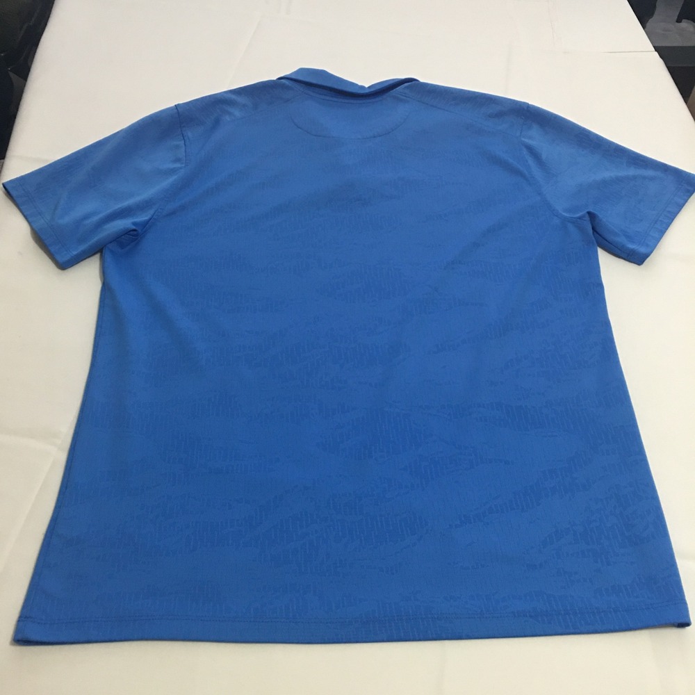Nike Polo Shirt Mens Large Blue Dri-Fit Short Sleeve Embossed Camo - Picture 7 of 9